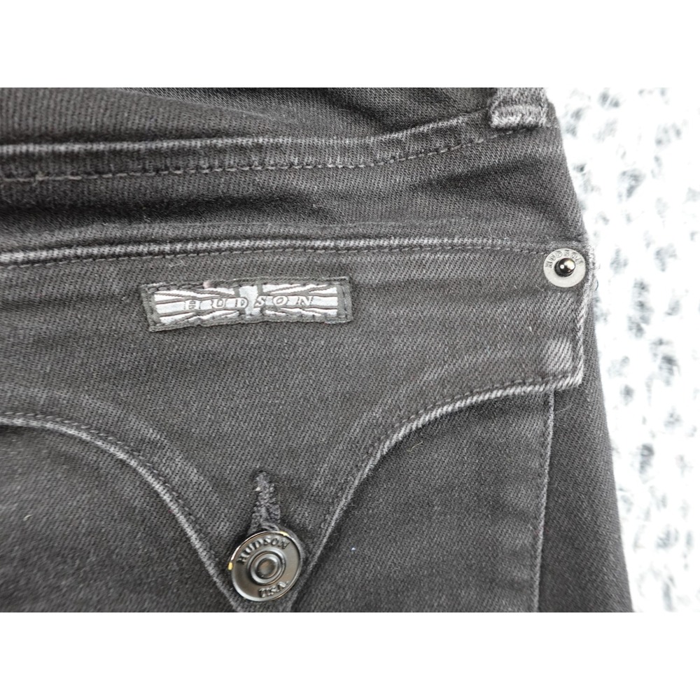 Hudson Collin Skinny Jeans Womens 27 Black Flap Pocket NW422ZAJ - Picture 12 of 13